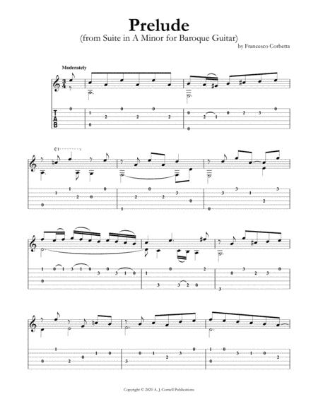 Prelude (from Suite in A Minor for Baroque Guitar) (arr. Mark Phillips)