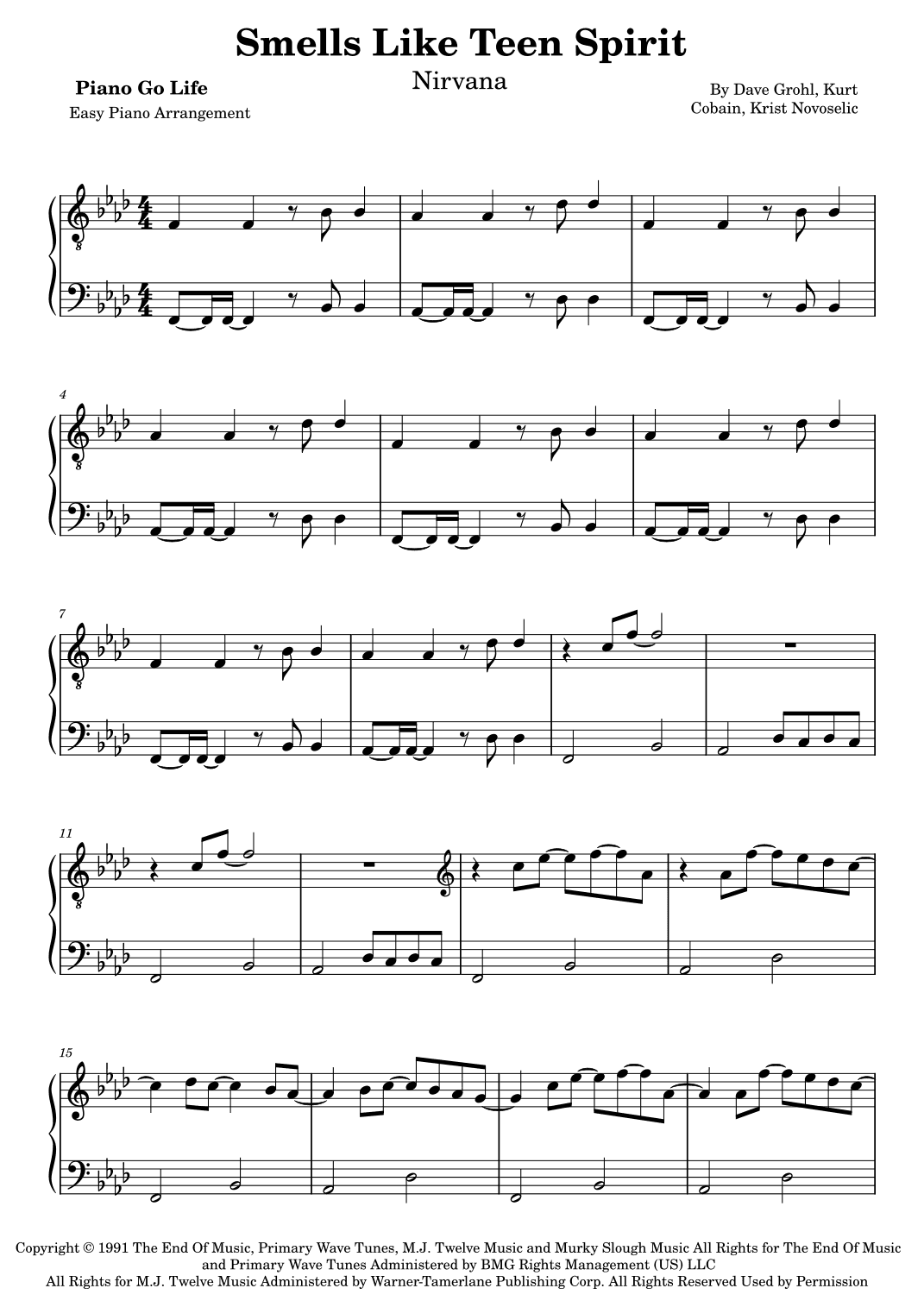 Smells Like Teen Spirit (arr. Piano Go Life)
