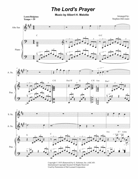The Lord's Prayer (arr. Stephen DeCesare)