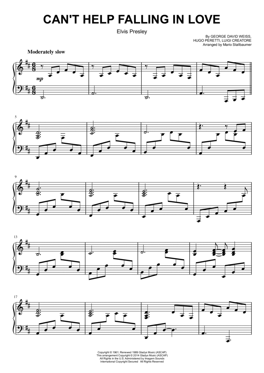 Can't Help Falling In Love (arr. Mario Stallbaumer)