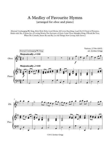 A Medley of Favourite Hymns (oboe and piano) (arr. Jordan Grigg)