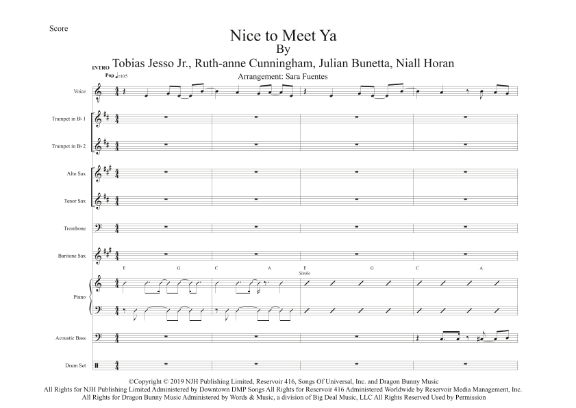 Nice To Meet Ya (arr. Sara Fuentes)