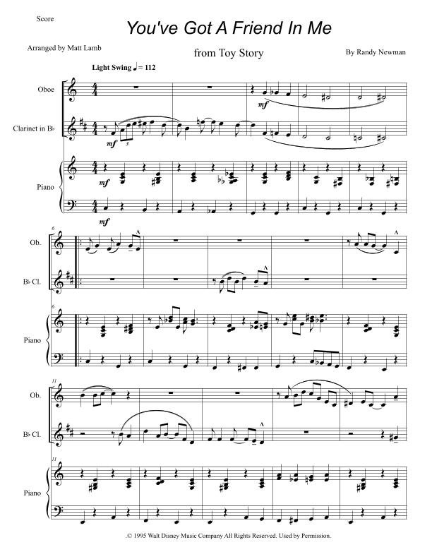 You've Got A Friend In Me (arr. Matt Lamb)