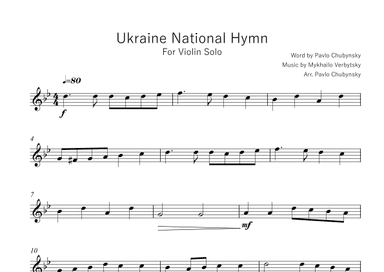 Ukraine National Hymn (arr. Pavlo Chubynsky)