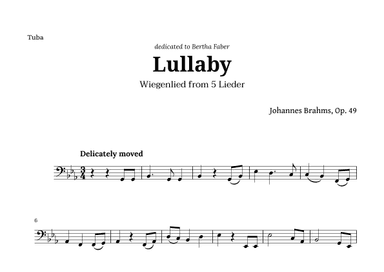 Wiegenlied (lullaby) by Brahms for Tuba (arr. Langanho)