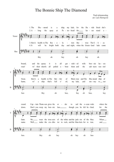 The Bonnie Ship The Diamond (arr. Lars Hernqvist)
