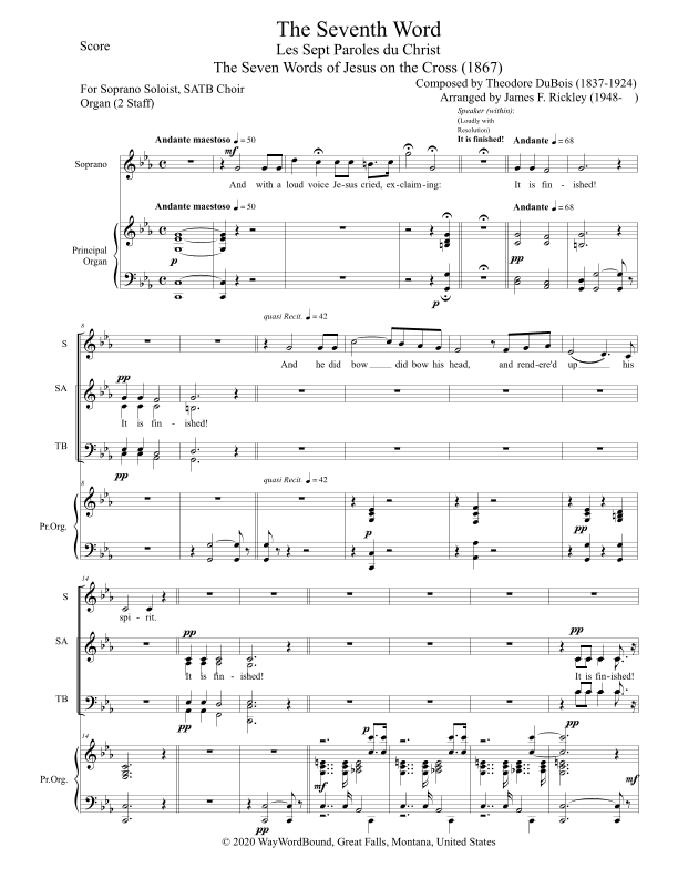 The Seventh Word - Earthquake - Chorale from The Seven Words of Jesus on the Cross (1867) (arr. James F. Rickley)