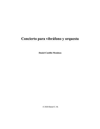 Concerto for Vibraphone and Chamber Orchestra