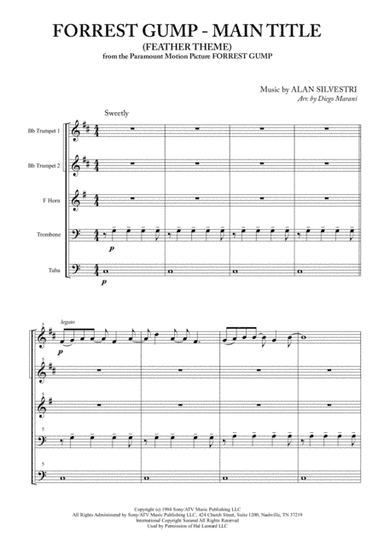 Forrest Gump - Main Title (Feather Theme)  from the Paramount Motion Picture FORREST GUMP (arr. Diego Marani)