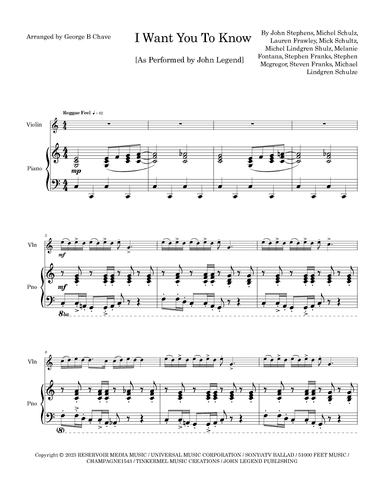 I Want You To Know (arr. George B Chave)