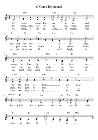 O Come Emmanuel (with 2nd voice) (arr. Bonnie Wong)