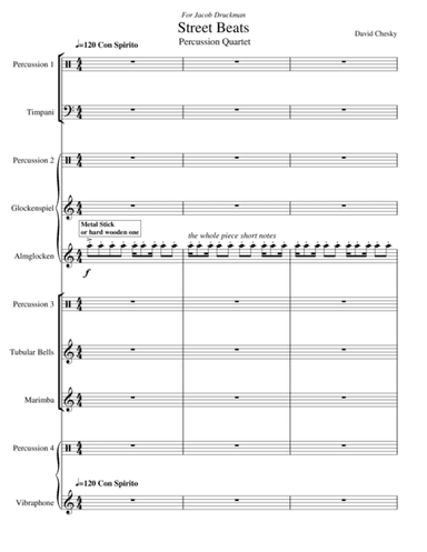 Street Beats for Percussion Quartet