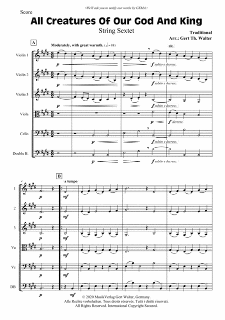 All Creatures Of Our God And King (arr. Gert Th. Walter)