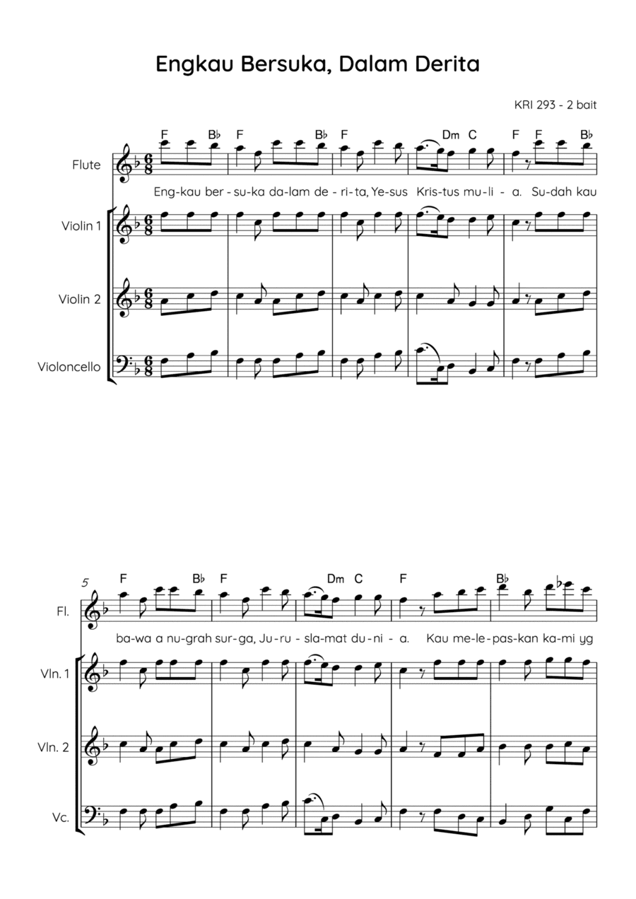 In Dir Ist Freude / Engkau Bersuka, Dalam Derita (arr. Angie Wiranata)