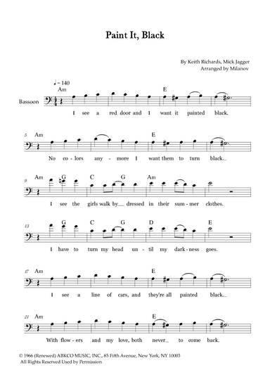 Paint It, Black (arr. Milanov)