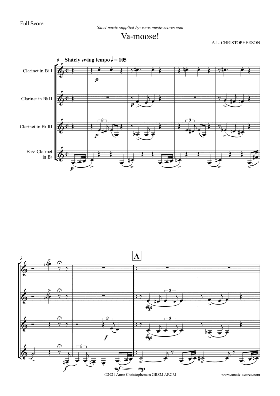 Va-Moose! - 3 Clarinets and Bass Clarinet