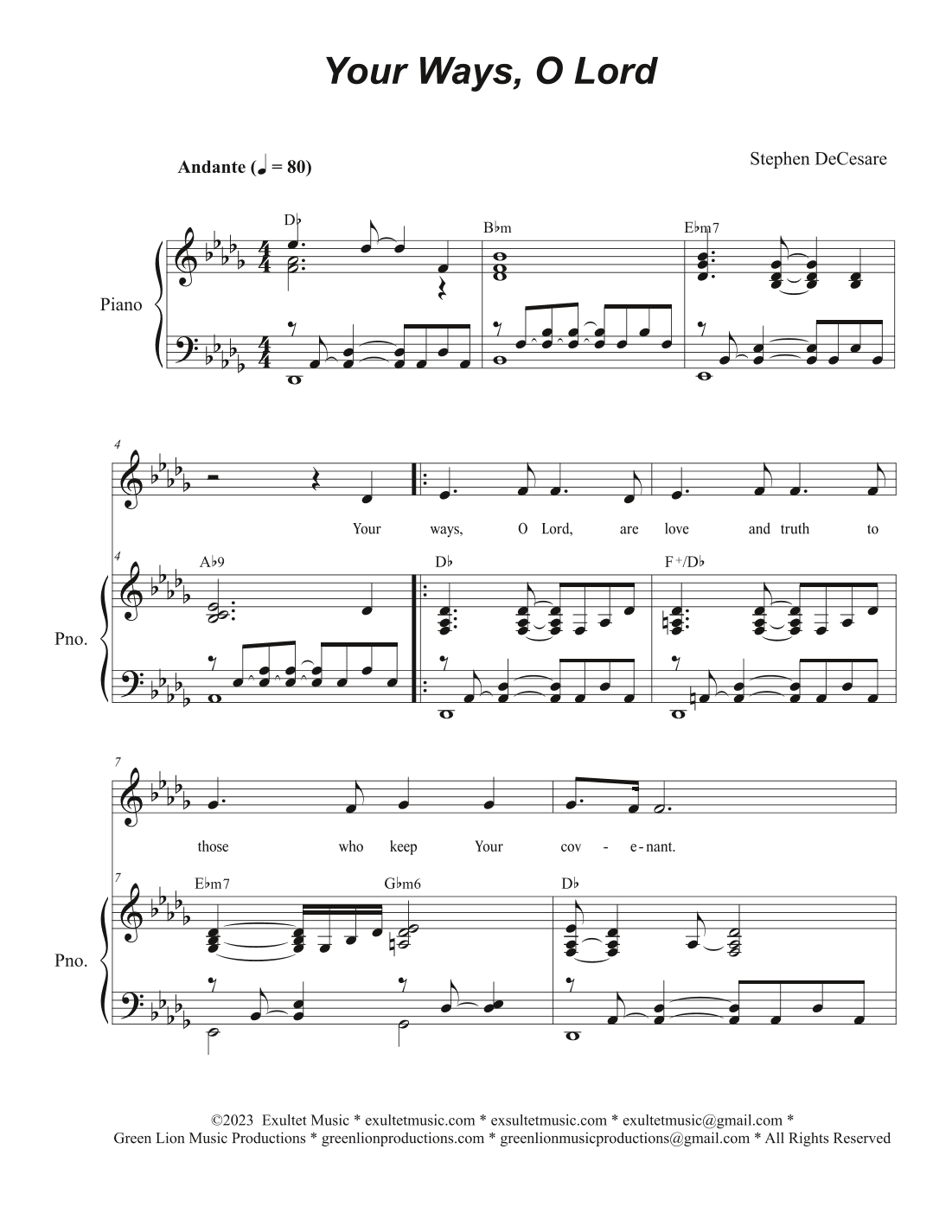 Your Ways, O Lord (Vocal solo)