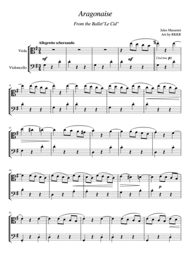 Aragonaise(Duet for Vla and Vc) (arr. RKKR)