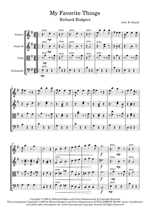 My Favorite Things (arr. John W. Daniel)