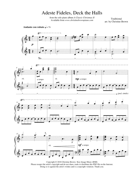 Adeste Fideles / Deck the Halls (arr. Christine Brown)