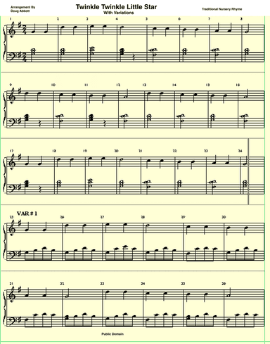 Twinkle Twinkle Little Star - With Variations (arr. Doug Abbott)