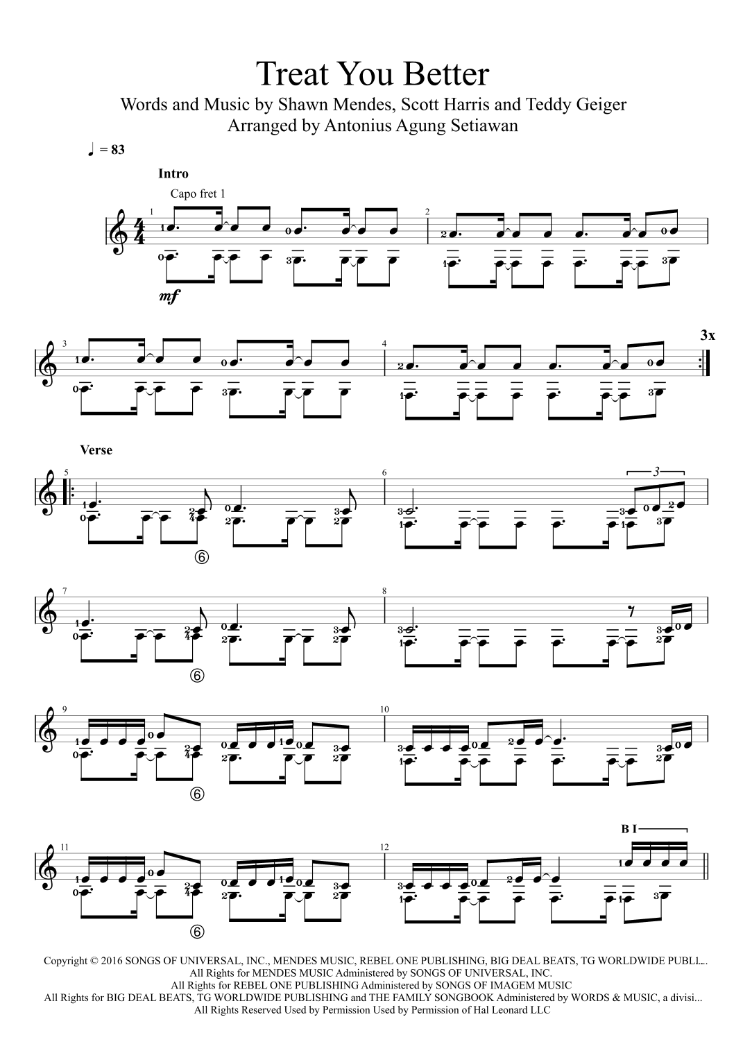 Treat You Better (arr. Antonius Agung Setiawan)