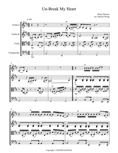 Unbreak My Heart (arr. Patrick Wong)
