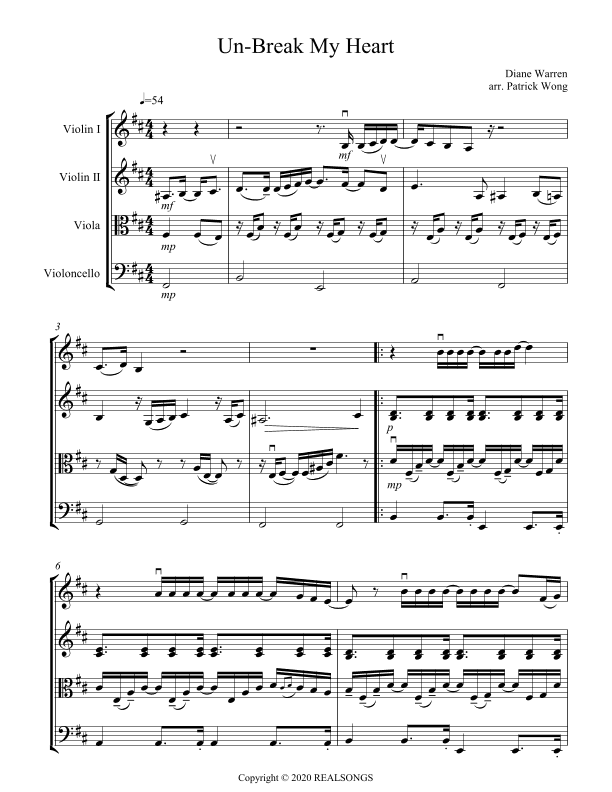 Unbreak My Heart (arr. Patrick Wong)