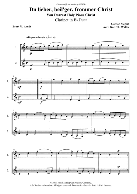 You Dearest Holy Pious Christ (arr. Gert Th. Walter)