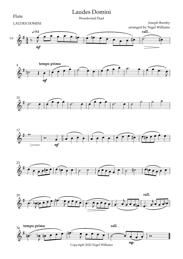 Laudes Domini (arr. Nigel Williams)