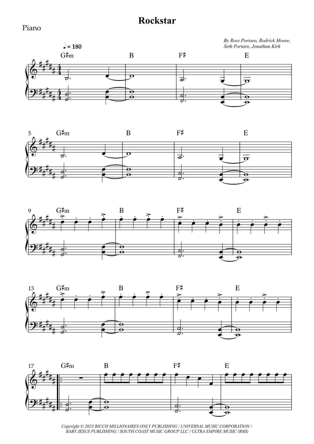 Rockstar (arr. Wesley S. SIlva)