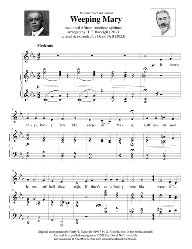 Weepin' Mary (medium voice) (arr. H. T. Burleigh and David Neff)