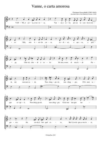 Vanne o carta amorosa (arr. Early Music Scores)