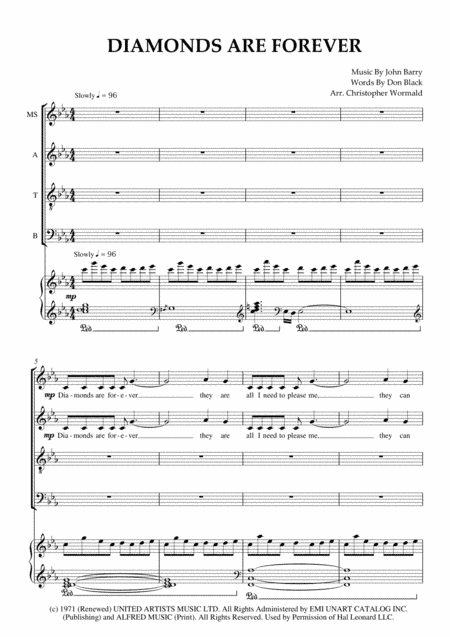 Diamonds Are Forever (arr. Christopher Wormald)