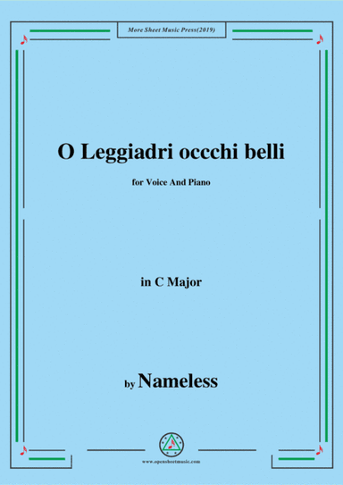 Nameless-O Leggiadri occchi belli,in C Major,for Voice&Piano (arr. MSM)