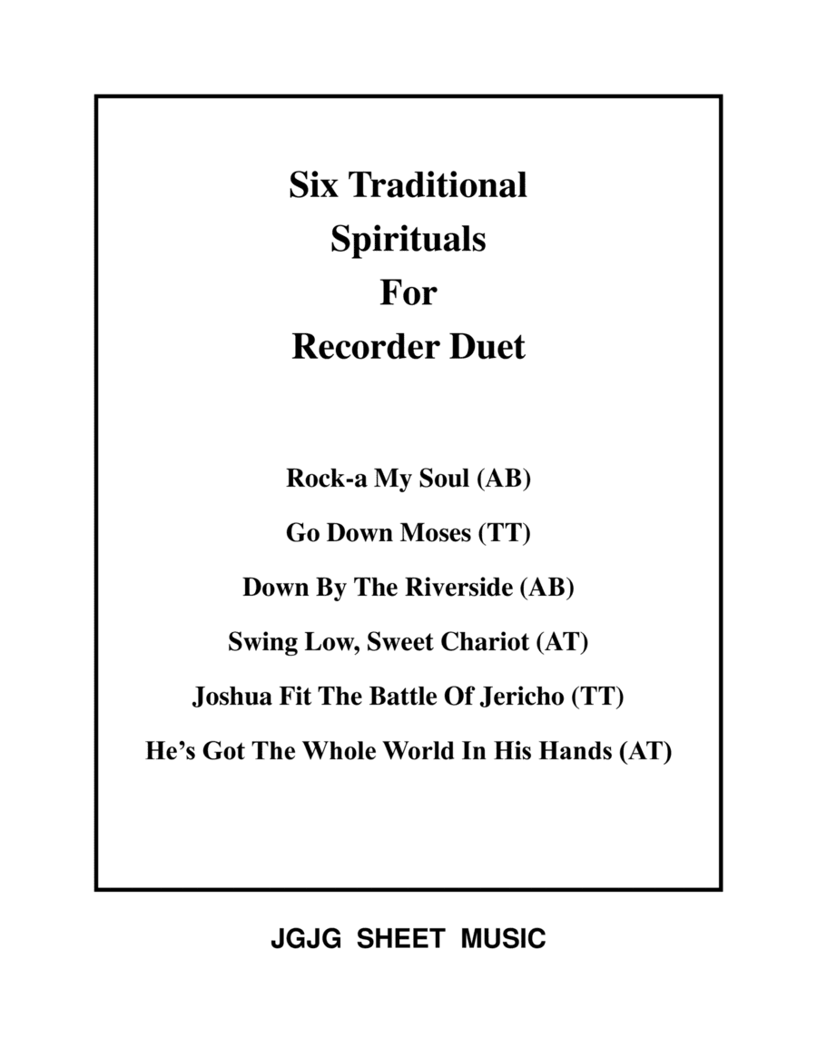 Six Spirituals for Recorder Duets (arr. James Grush)