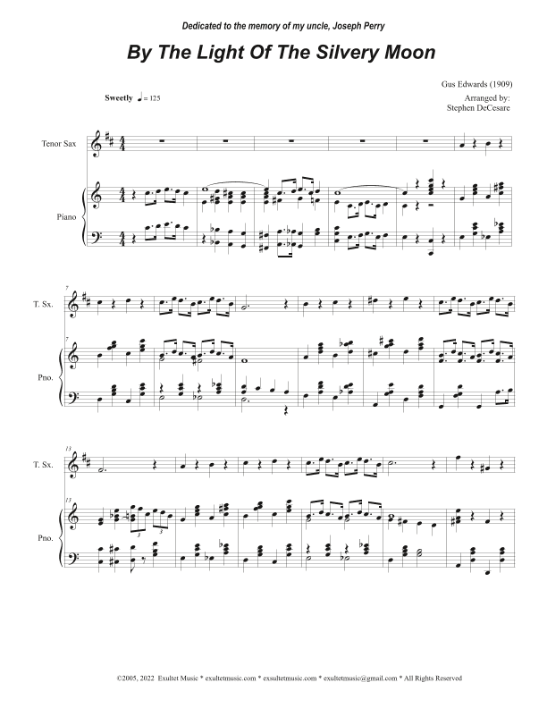 By The Light Of The Silvery Moon (Tenor Saxophone and Piano) (arr. Stephen DeCesare)