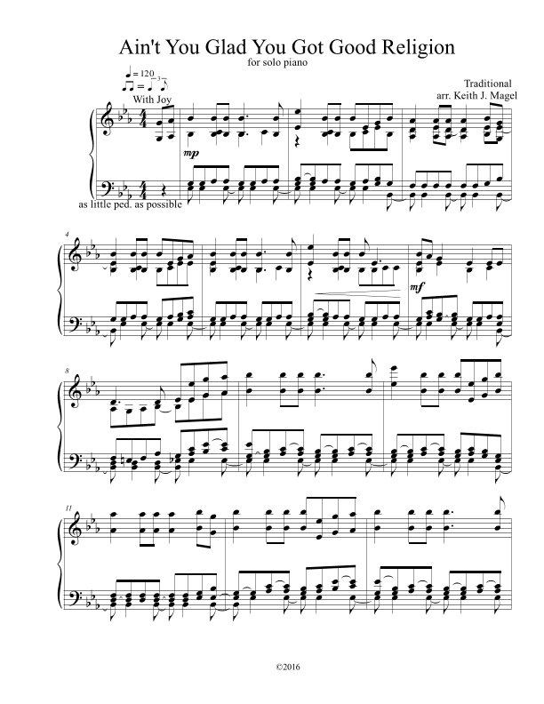 Ain't You Glad You Got Good Religion (arr. Keith James Productions)