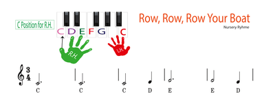Row Row Row Your Boat (Pre Staff Reading) (arr. Piano Rachel)