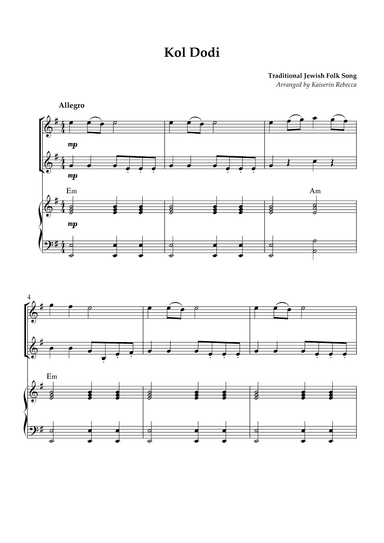 Kol Dodi (arr. Kaiserin Rebecca)