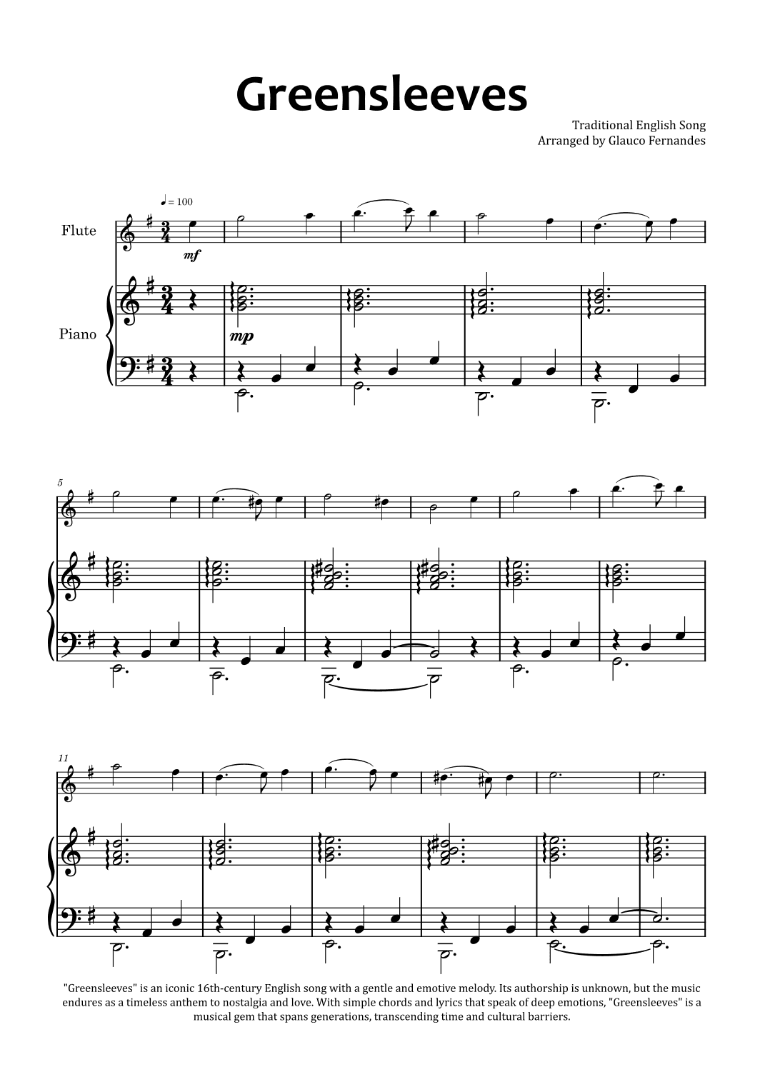 Greensleeves (arr. Glauco Fernandes)