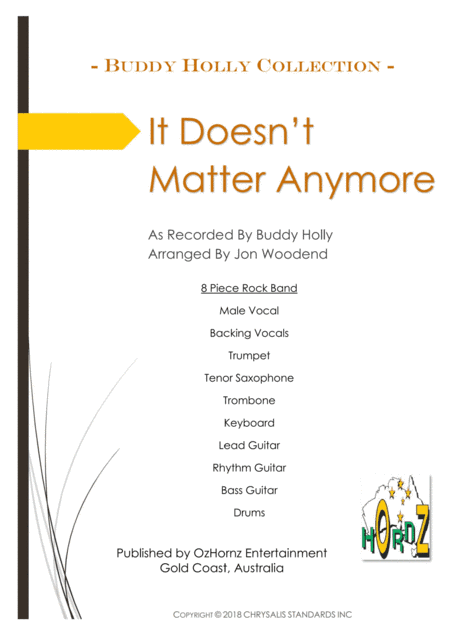 It Doesn't Matter Anymore (arr. Jon Woodend)