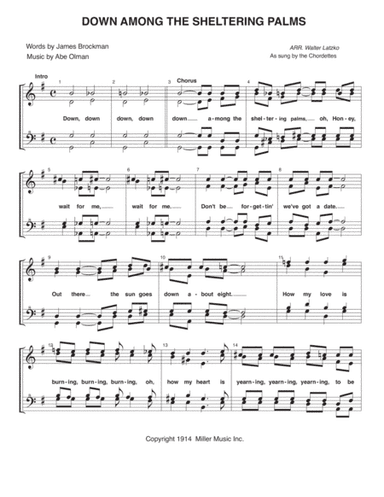 DOWN AMONG THE SHELTERING PALMS (arr. Walter Latzko)