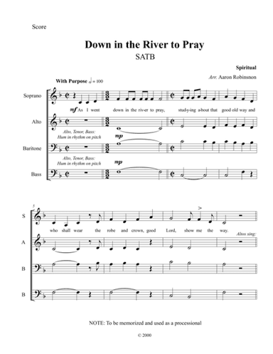 Down to the River to Pray (arr. Aaron Robinson)