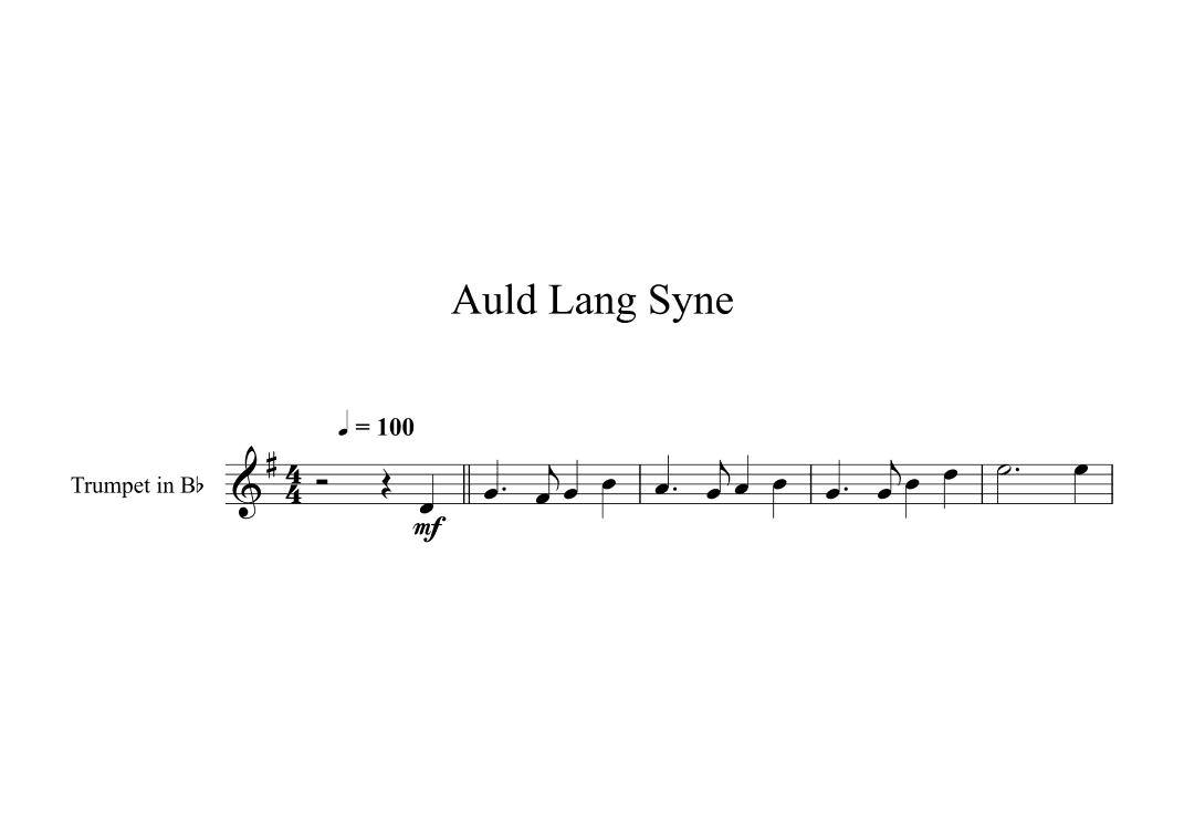 Auld Lang Syne (Trumpet) (arr. Digital Book Music)