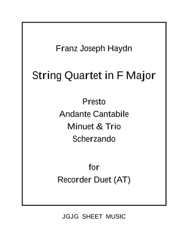 Haydn Quartet Arranged for Recorder Duet (arr. James Grush)