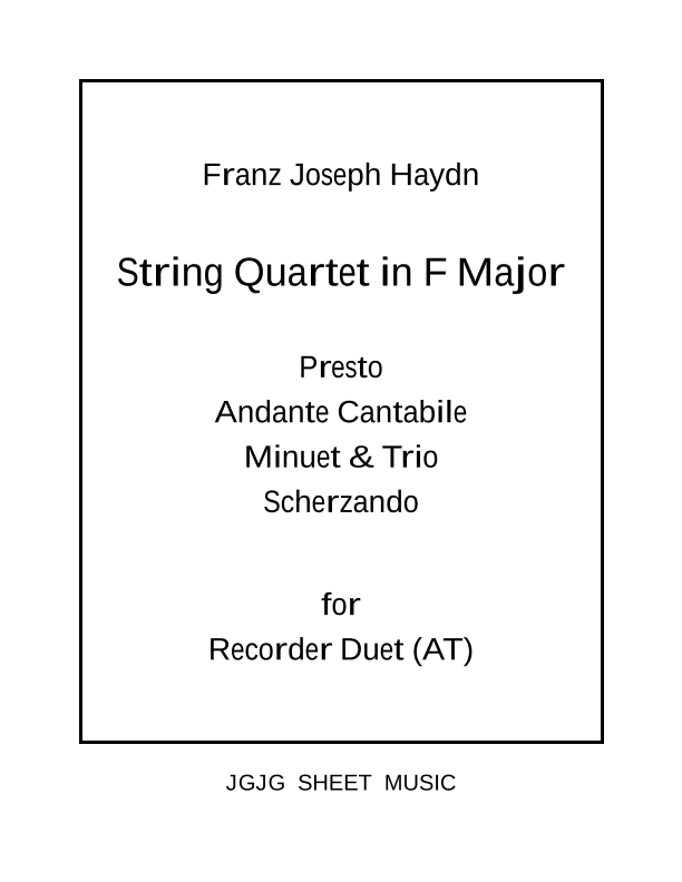 Haydn Quartet Arranged for Recorder Duet (arr. James Grush)