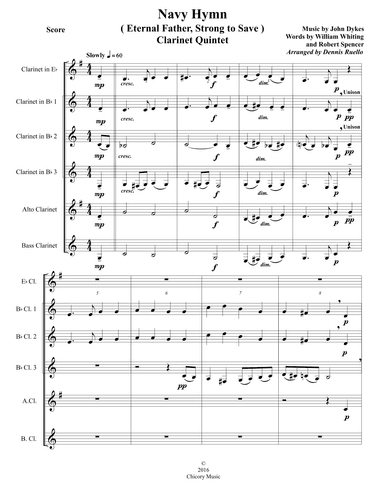 Navy Hymn ("Eternal Father, Strong to Save") - Clarinet Choir - Intermediate Level (arr. Dennis Ruello)