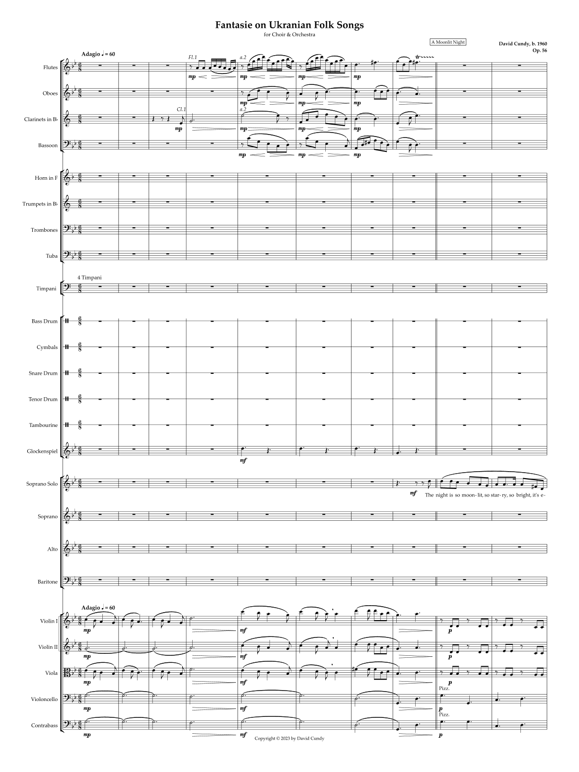 Fantasie on Ukrainian Folk Songs for Soprano Soloist, Choir and Orchestra