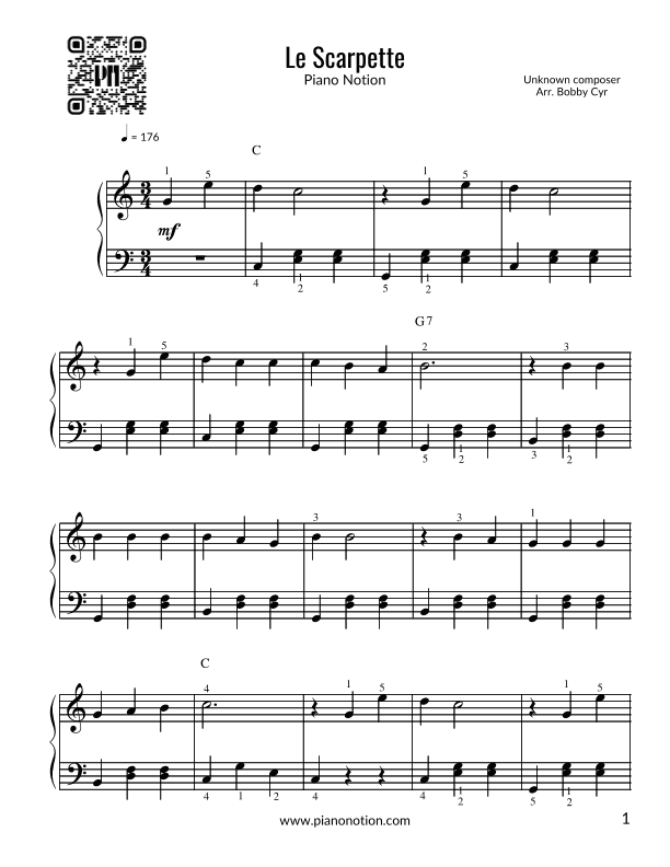 Le Scarpette (Easy Piano) (arr. Bobby Cyr)